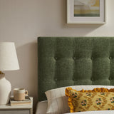 Emily Foliage Fabric Upholstered Twin Size Headboard - Ornate Home