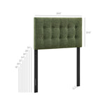 Emily Foliage Fabric Upholstered Twin Size Headboard - Ornate Home