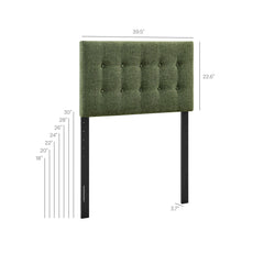 Emily Foliage Fabric Upholstered Twin Size Headboard - Ornate Home