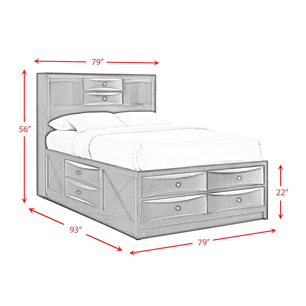 Emily Gray 5-Piece King Storage Bedroom Set - Ornate Home