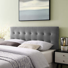 Emily Gray Biscuit Tufted Performance Velvet Full Headboard - Ornate Home