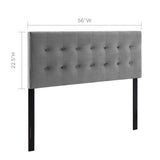 Emily Gray Biscuit Tufted Performance Velvet Full Headboard - Ornate Home