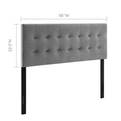 Emily Gray Biscuit Tufted Performance Velvet Full Headboard - Ornate Home