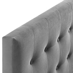 Emily Gray Biscuit Tufted Performance Velvet Full Headboard - Ornate Home