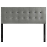 Emily Gray Biscuit Tufted Performance Velvet Full Headboard - Ornate Home