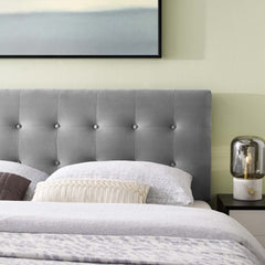 Emily Gray Biscuit Tufted Performance Velvet Full Headboard - Ornate Home