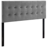 Emily Gray Biscuit Tufted Performance Velvet Full Headboard - Ornate Home