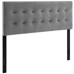 Emily Gray Biscuit Tufted Performance Velvet Full Headboard - Ornate Home