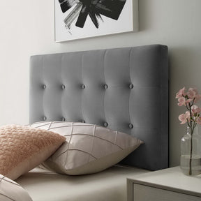 Emily Gray Biscuit Tufted Performance Velvet Twin Headboard - Ornate Home