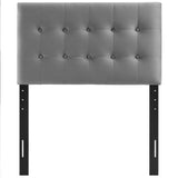 Emily Gray Biscuit Tufted Performance Velvet Twin Headboard - Ornate Home