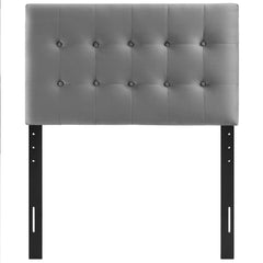 Emily Gray Biscuit Tufted Performance Velvet Twin Headboard - Ornate Home