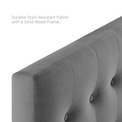 Emily Gray Biscuit Tufted Performance Velvet Twin Headboard - Ornate Home