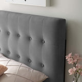 Emily Gray Biscuit Tufted Performance Velvet Twin Headboard - Ornate Home
