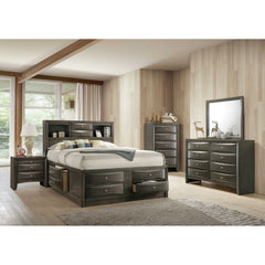 Emily Gray Queen Storage Bed - Ornate Home