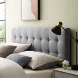 Emily Gray Upholstered Fabric King Headboard - Ornate Home