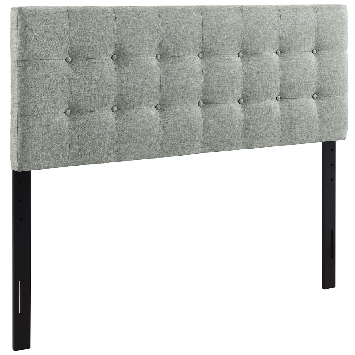 Emily Gray Upholstered Fabric King Headboard - Ornate Home