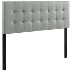 Emily Gray Upholstered Fabric King Headboard - Ornate Home