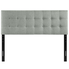 Emily Gray Upholstered Fabric Queen Headboard - Ornate Home