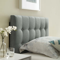 Emily Gray Upholstered Fabric Twin Headboard - Ornate Home
