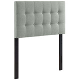 Emily Gray Upholstered Fabric Twin Headboard - Ornate Home