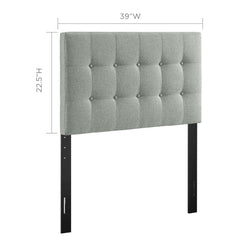 Emily Gray Upholstered Fabric Twin Headboard - Ornate Home