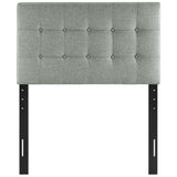 Emily Gray Upholstered Fabric Twin Headboard - Ornate Home