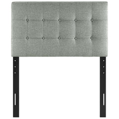 Emily Gray Upholstered Fabric Twin Headboard - Ornate Home