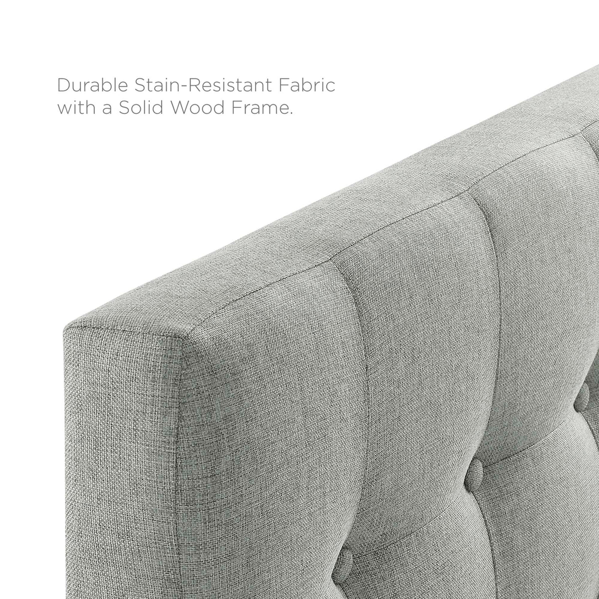 Emily Gray Upholstered Fabric Twin Headboard - Ornate Home