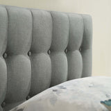 Emily Gray Upholstered Fabric Twin Headboard - Ornate Home