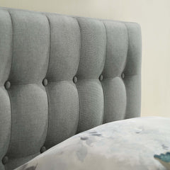 Emily Gray Upholstered Fabric Twin Headboard - Ornate Home