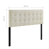 Emily Ivory Upholstered Fabric Full Headboard - Ornate Home