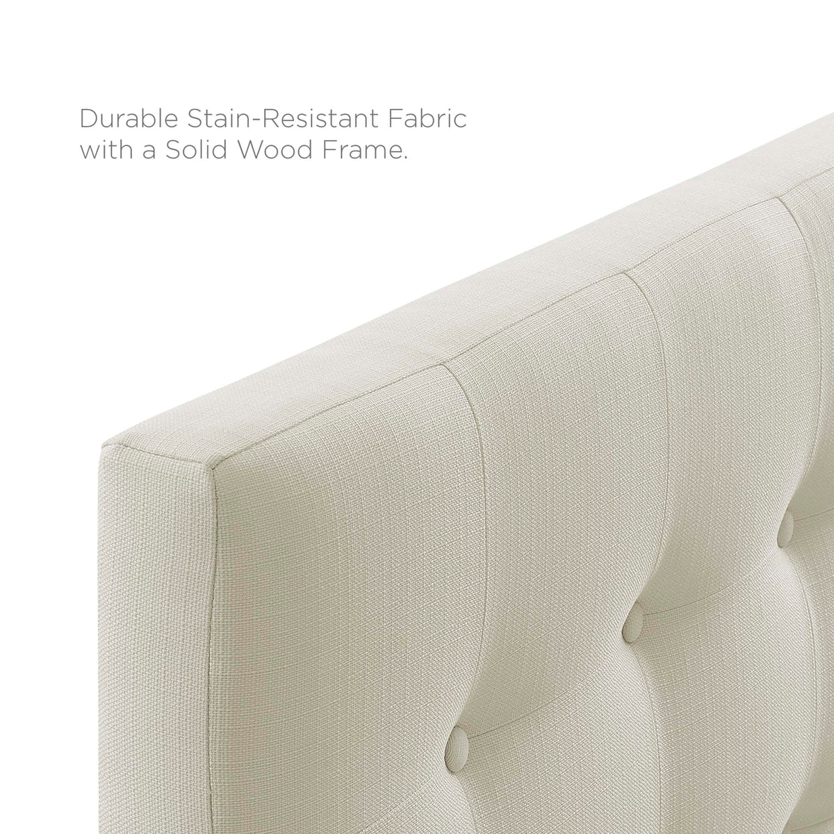 Emily Ivory Upholstered Fabric Full Headboard - Ornate Home