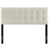 Emily Ivory Upholstered Fabric Full Headboard - Ornate Home