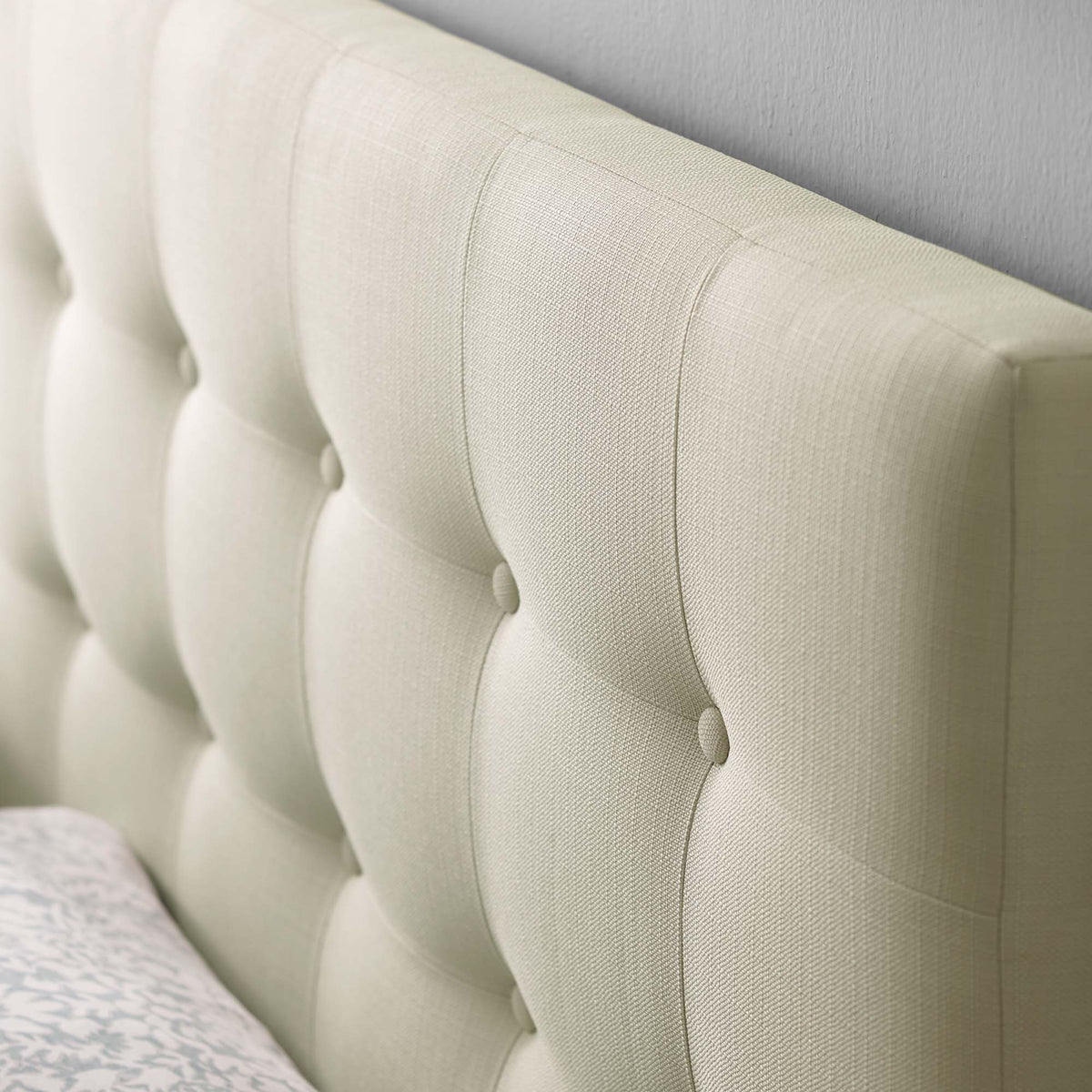Emily Ivory Upholstered Fabric Full Headboard - Ornate Home