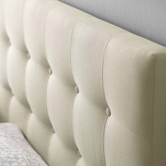 Emily Ivory Upholstered Fabric King Headboard - Ornate Home