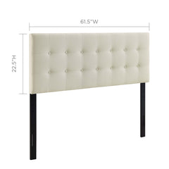 Emily Ivory Upholstered Fabric Queen Headboard - Ornate Home