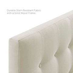 Emily Ivory Upholstered Fabric Queen Headboard - Ornate Home