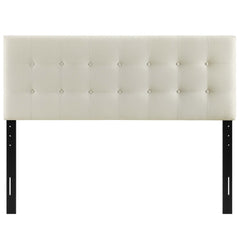 Emily Ivory Upholstered Fabric Queen Headboard - Ornate Home
