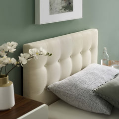 Emily Ivory Upholstered Fabric Twin Headboard - Ornate Home