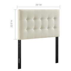 Emily Ivory Upholstered Fabric Twin Headboard - Ornate Home