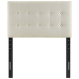 Emily Ivory Upholstered Fabric Twin Headboard - Ornate Home