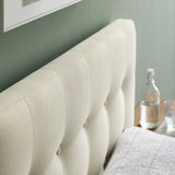 Emily Ivory Upholstered Fabric Twin Headboard - Ornate Home