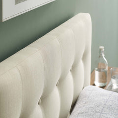 Emily Ivory Upholstered Fabric Twin Headboard - Ornate Home