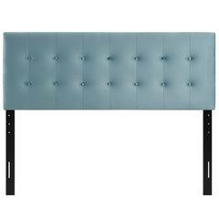 Emily Light Blue Biscuit Tufted Performance Velvet King Headboard - Ornate Home