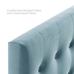 Emily Light Blue Biscuit Tufted Performance Velvet Queen Headboard - Ornate Home