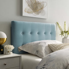 Emily Light Blue Biscuit Tufted Performance Velvet Twin Headboard - Ornate Home