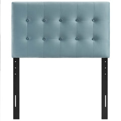 Emily Light Blue Biscuit Tufted Performance Velvet Twin Headboard - Ornate Home