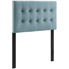 Emily Light Blue Biscuit Tufted Performance Velvet Twin Headboard - Ornate Home