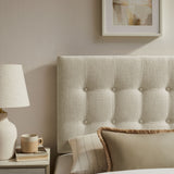 Emily Linen Fabric Upholstered Twin Size Headboard - Ornate Home