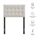Emily Linen Fabric Upholstered Twin Size Headboard - Ornate Home